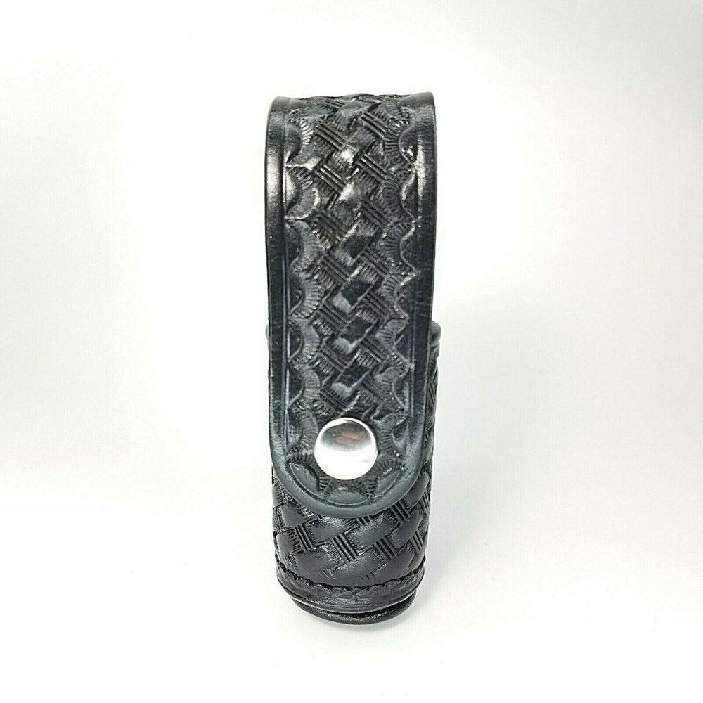 Aetco Mace Flashlight Holder Black Woven Pattern Belt Sheath Law Enforcement